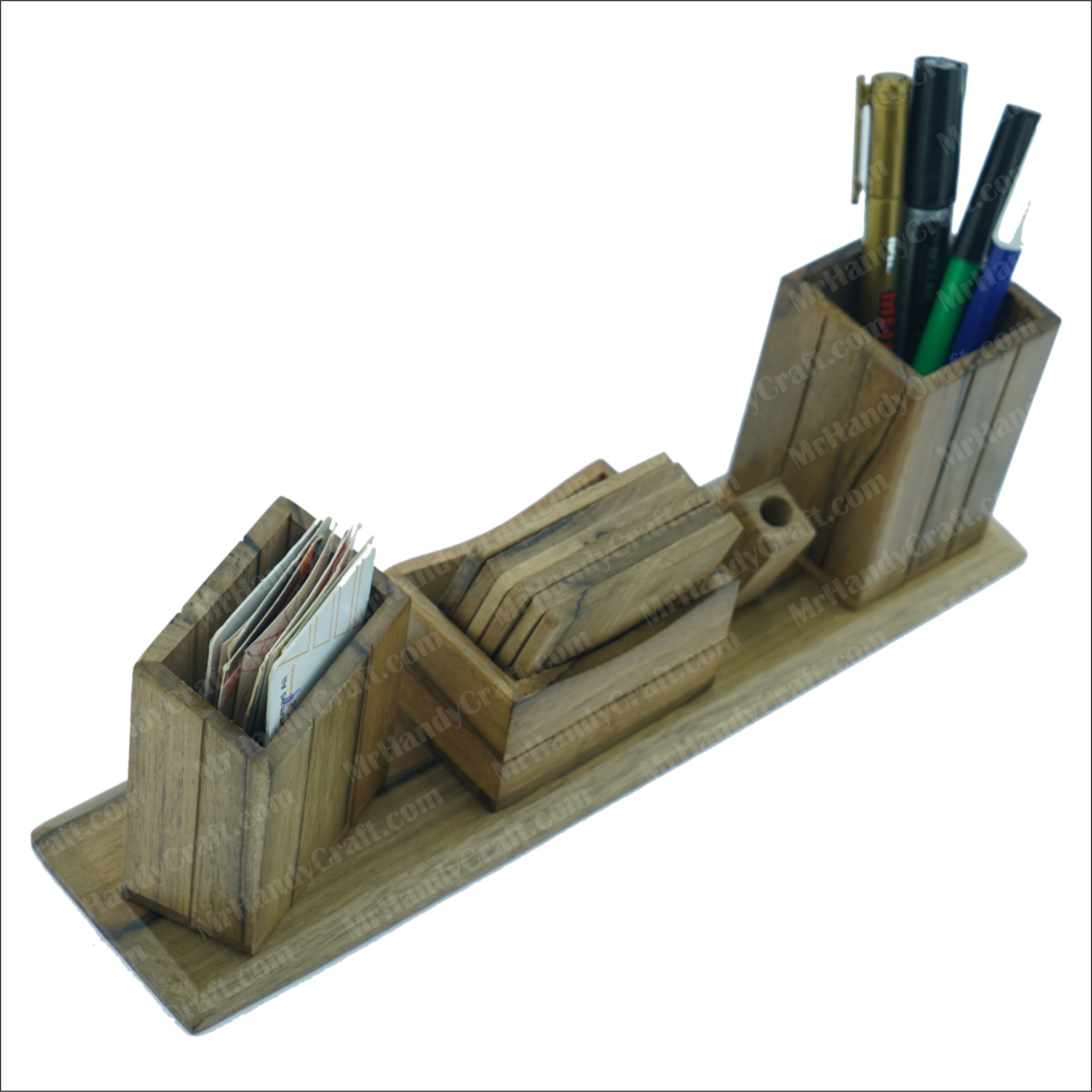 Office Desk Organizer Multi-Functional Wooden Handmade