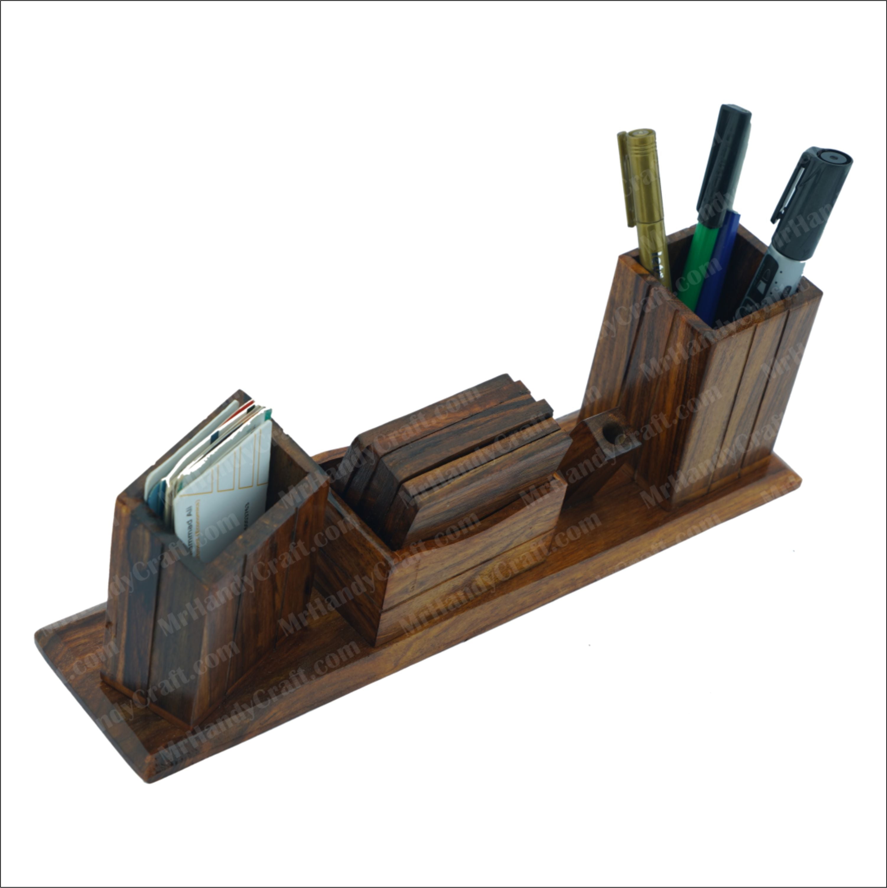 Office Desk Organizer Multi-Functional Wooden Handmade
