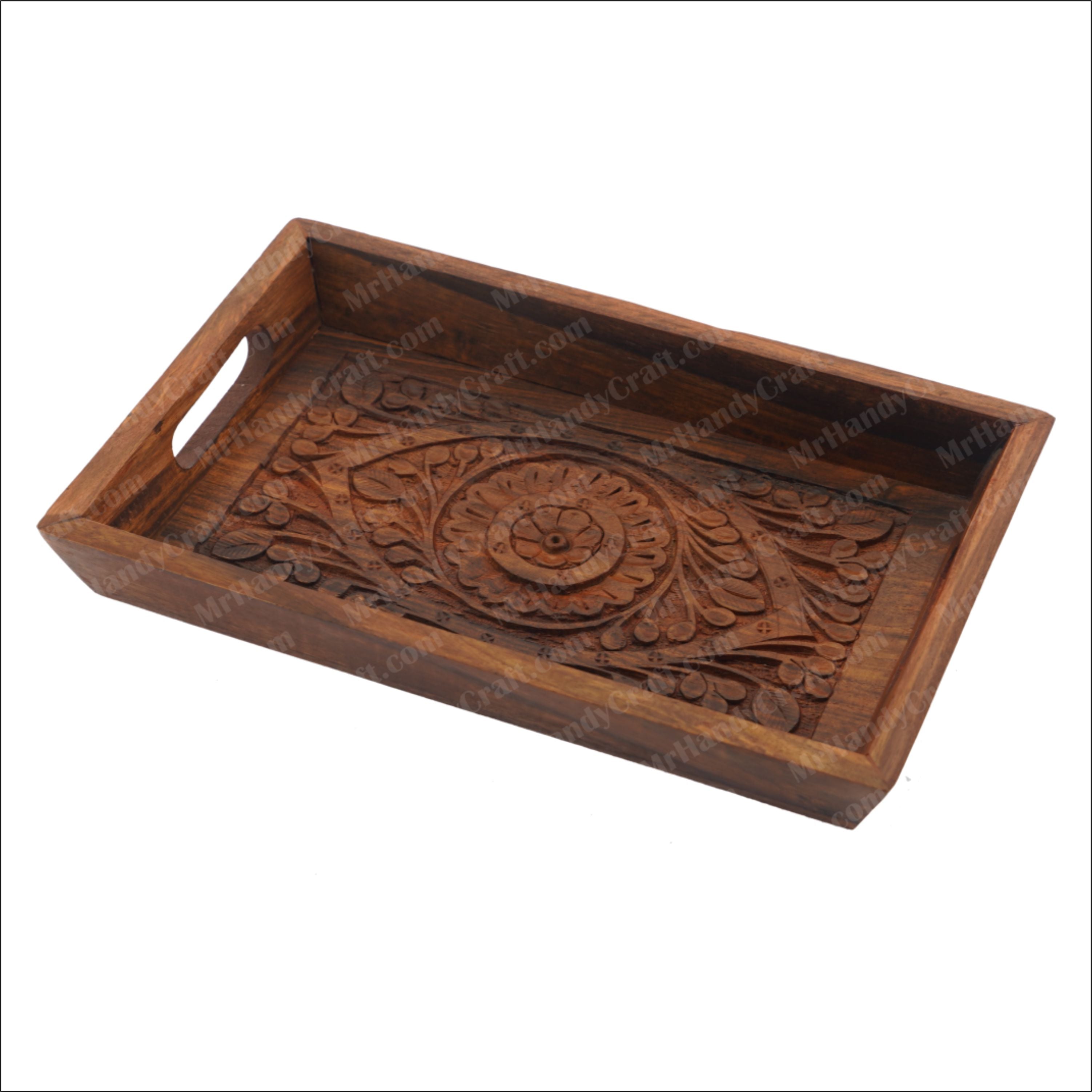 TRAY SET WOOD CARVING