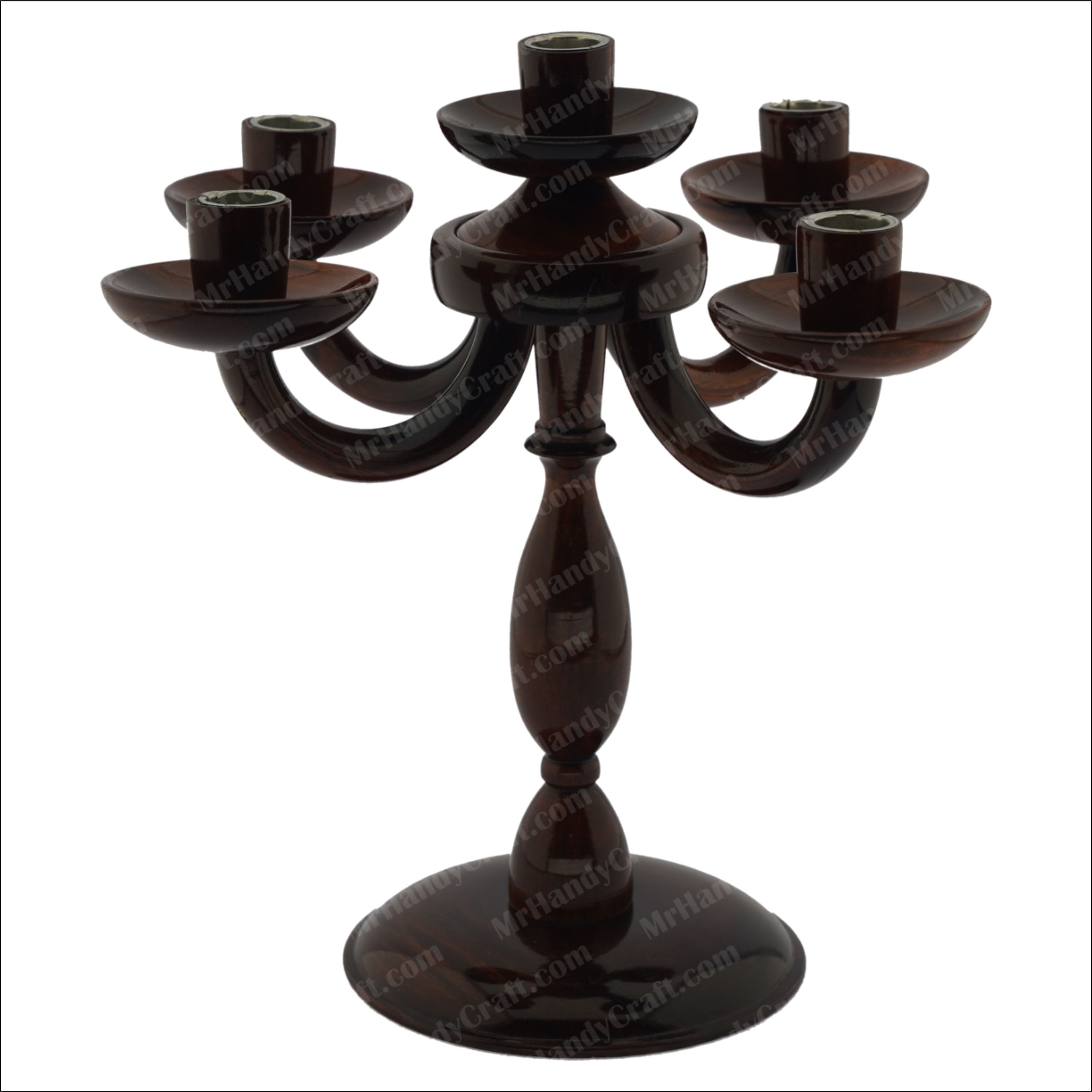 Wooden Candle Stand 5 Point