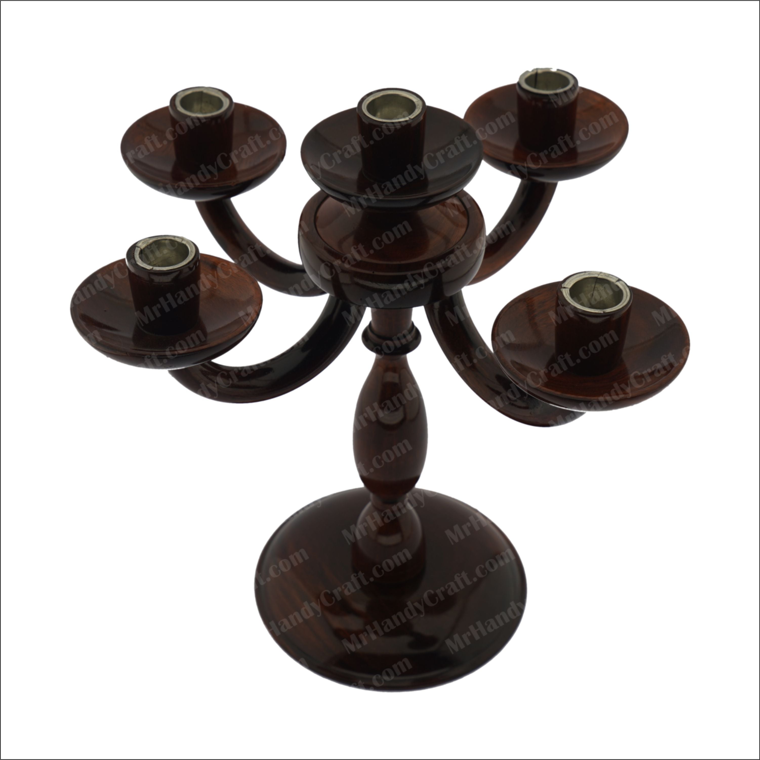 Wooden Candle Stand 5 Point