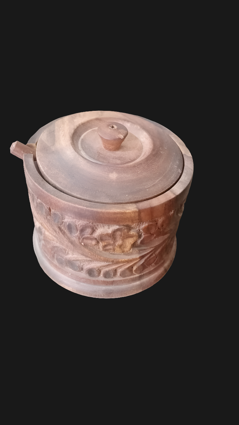 Wooden Sugar Pot Carving