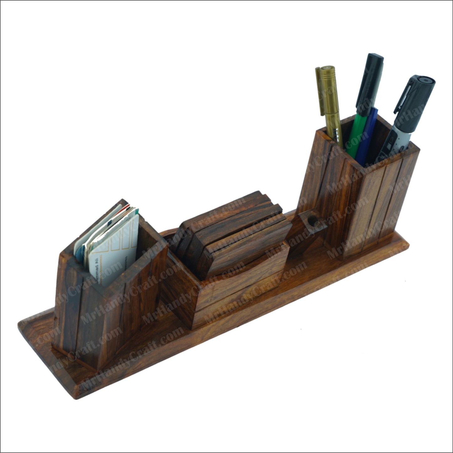 Office Desk Organizer Multi-Functional Wooden Handmade