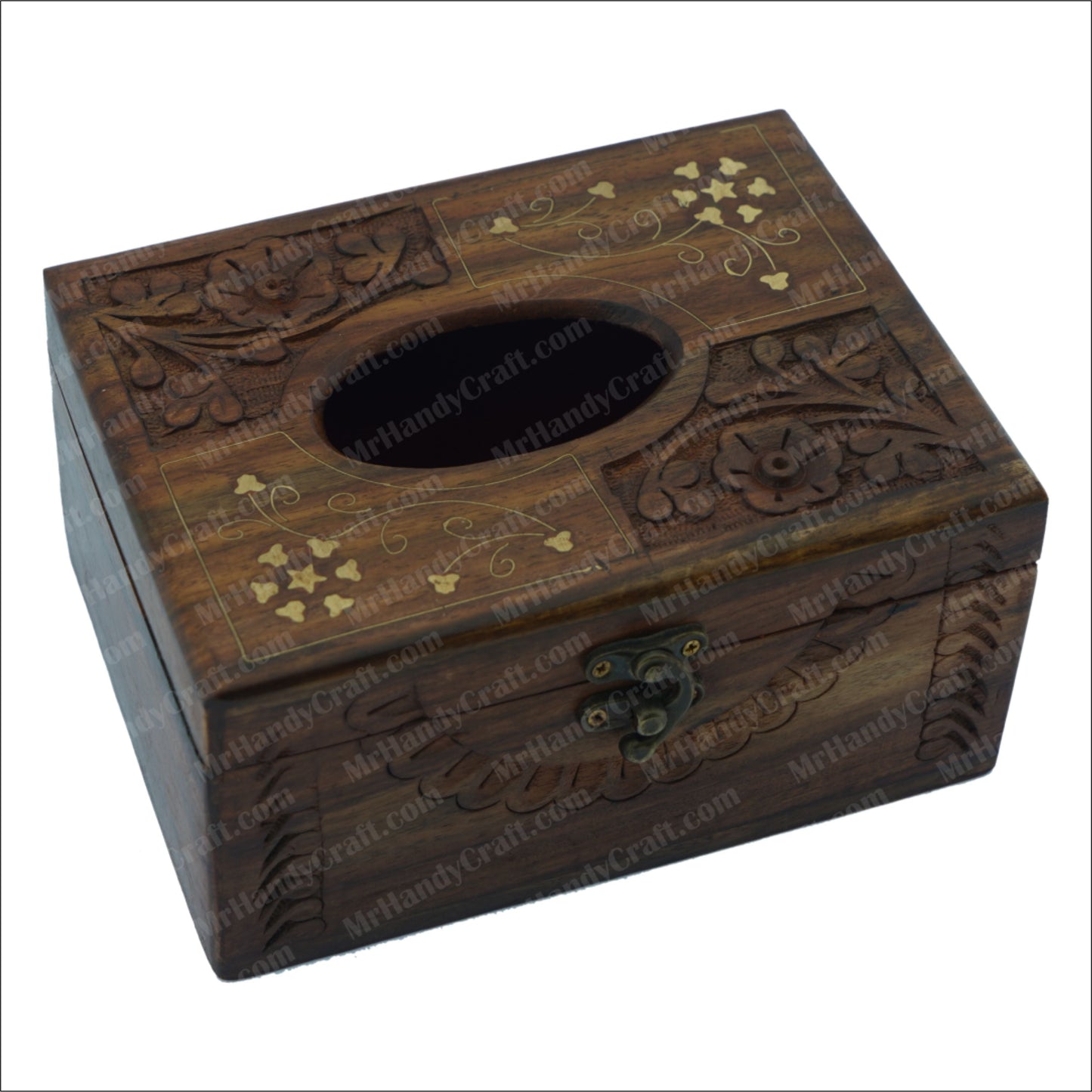 Tissue Box Small - Carving