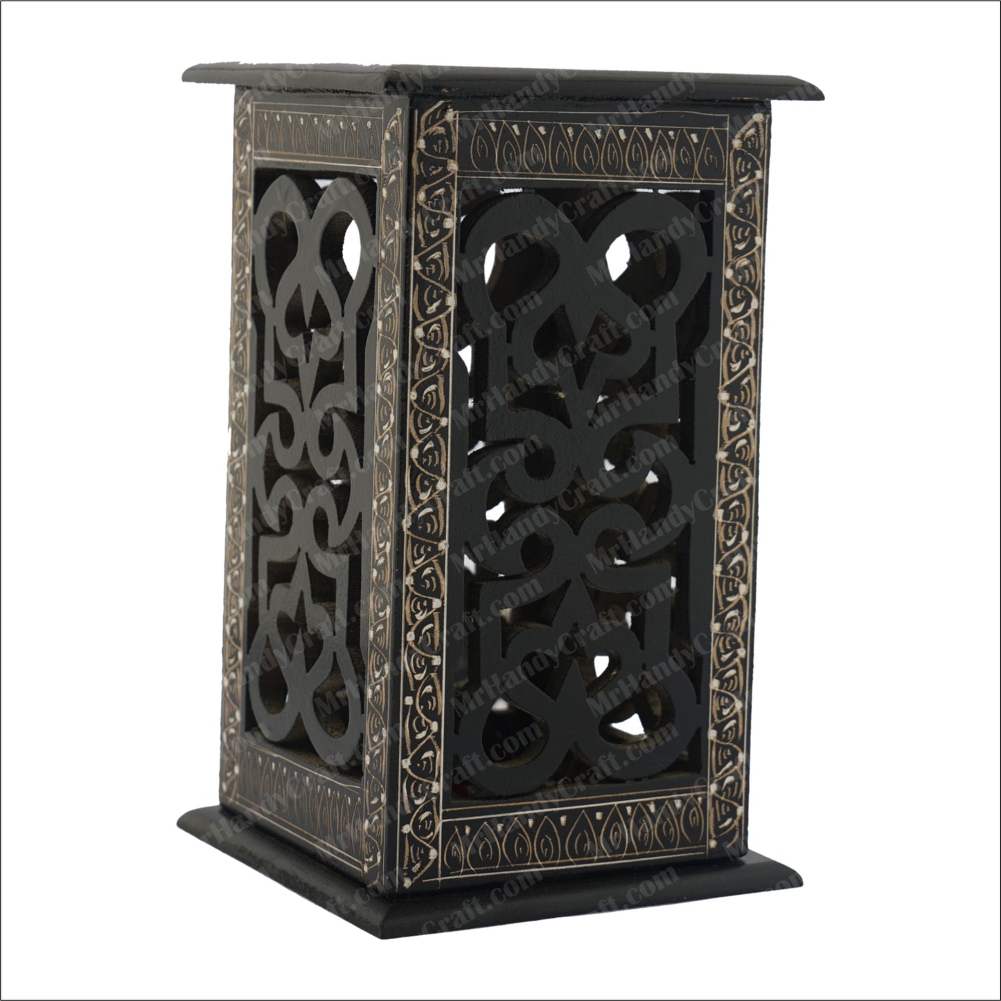 Wooden Side Table Lamp Naqshi