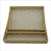 Lasani Tray Set White 3 Pcs