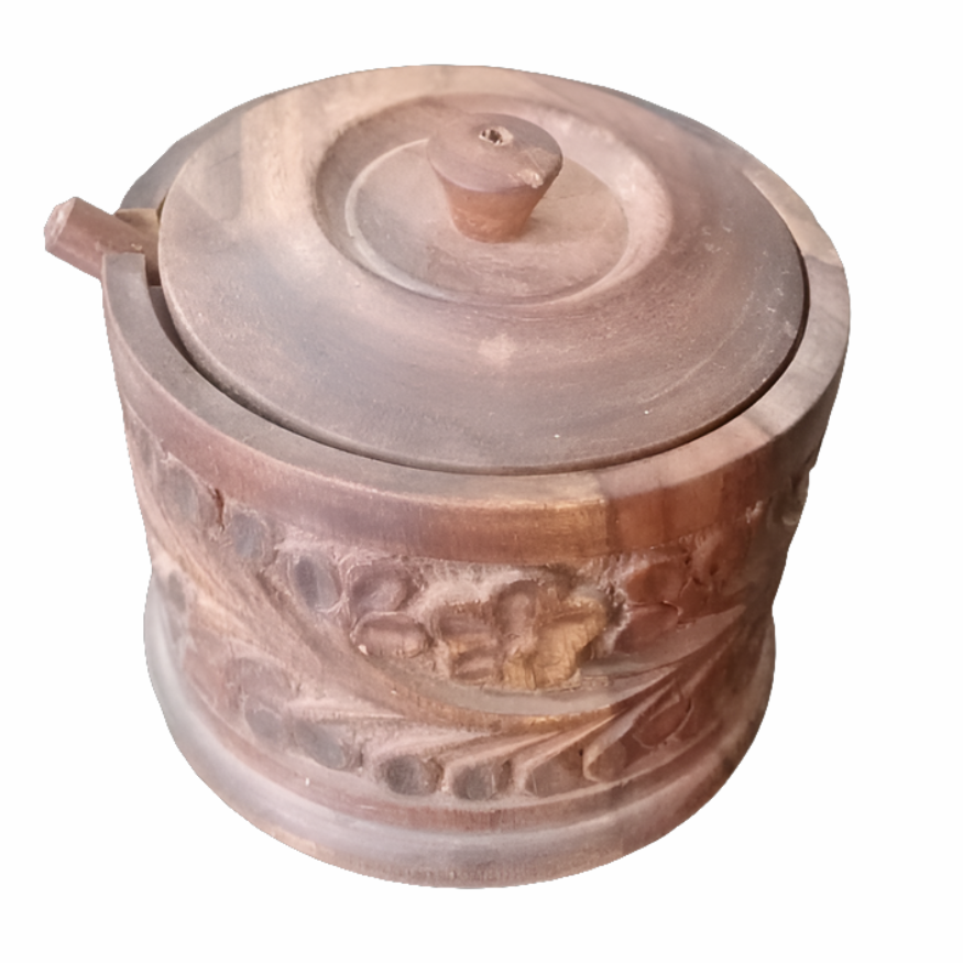 Wooden Sugar Pot Carving