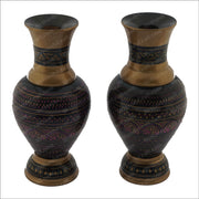 Flower Vase Pair - Naqshi Work