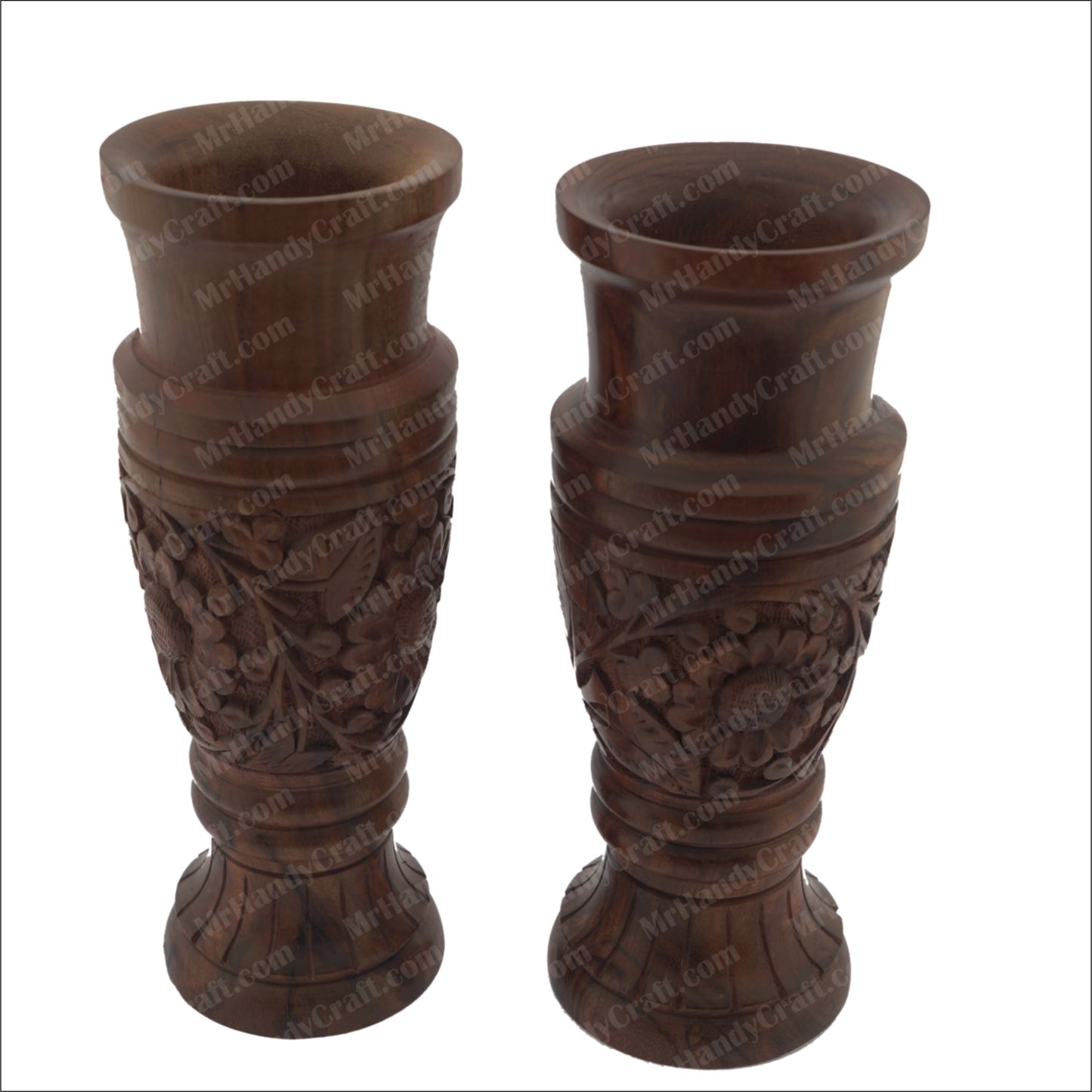 Flower Vase Carving Bottle Shape 12 inch [Pair]