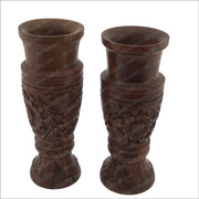 Flower Vase Carving Bottle Shape 12 inch [Pair]