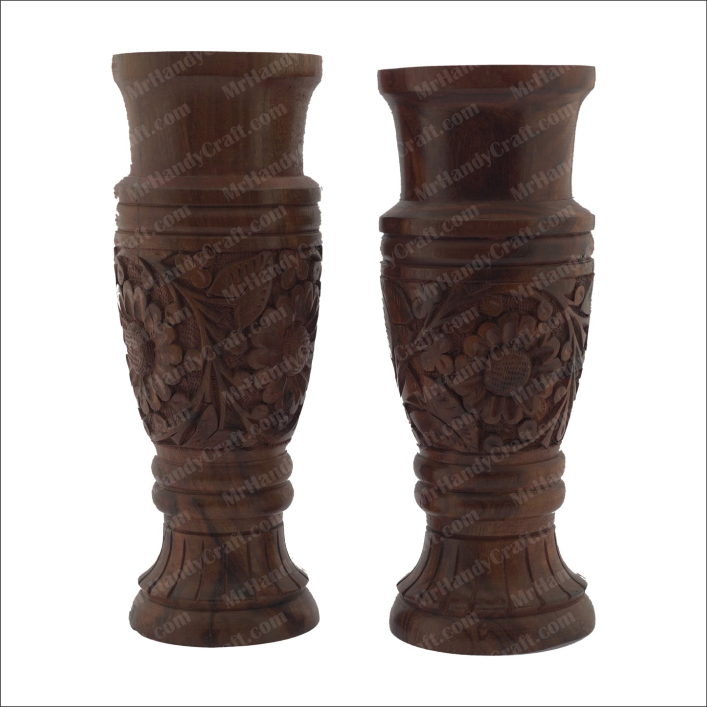 Flower Vase Carving Bottle Shape 12 inch [Pair]