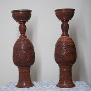 Royal Flower Vase Pair - Carving