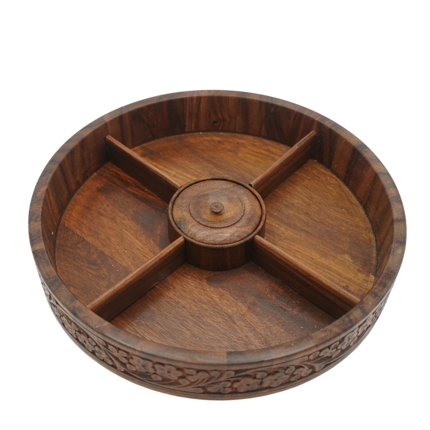 Covered Dry Fruit Bowl - Sheesham Wood