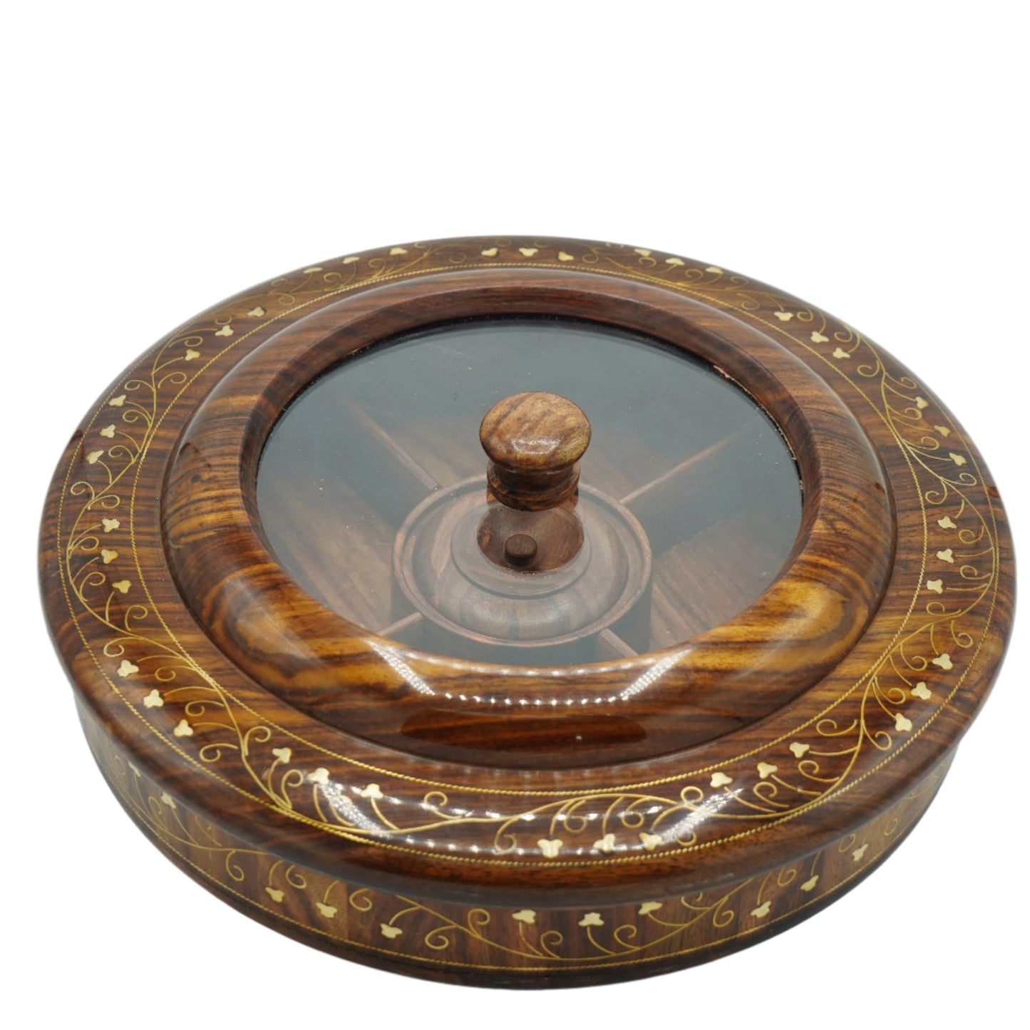 Covered Dry Fruit Bowl - Sheesham Wood