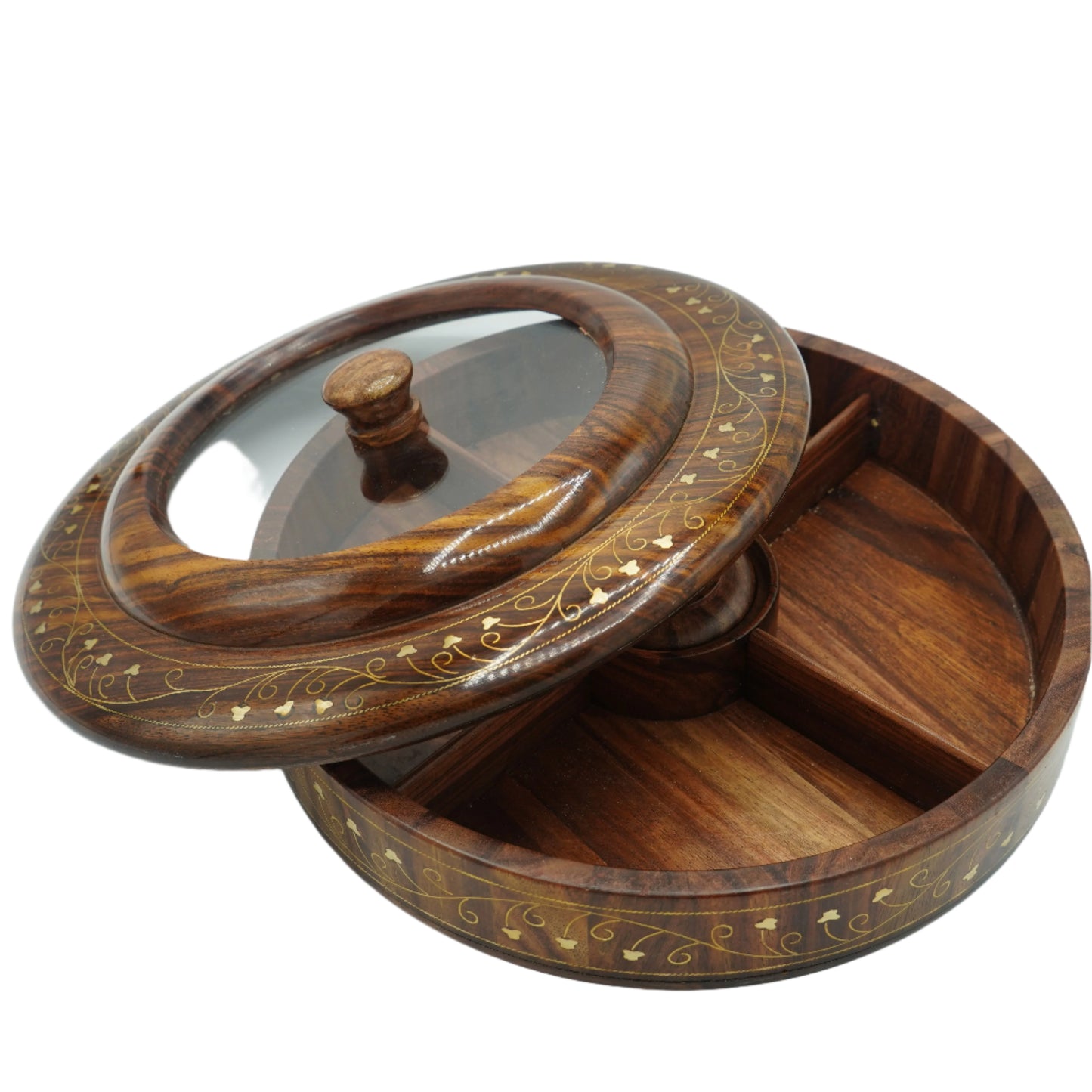 Covered Dry Fruit Bowl - Sheesham Wood