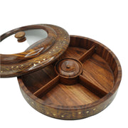 Covered Dry Fruit Bowl - Sheesham Wood