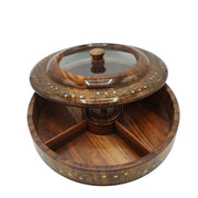 Covered Dry Fruit Bowl - Sheesham Wood