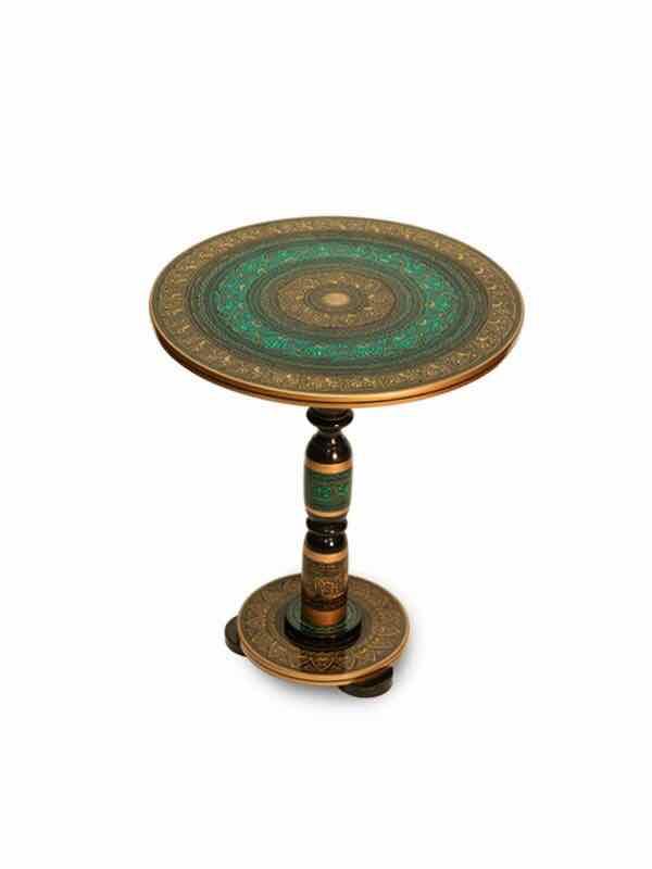 Wooden Handmade Table 16 Inch - Naqshi work