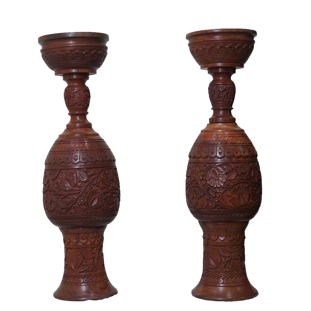 Royal Flower Vase Pair - Carving